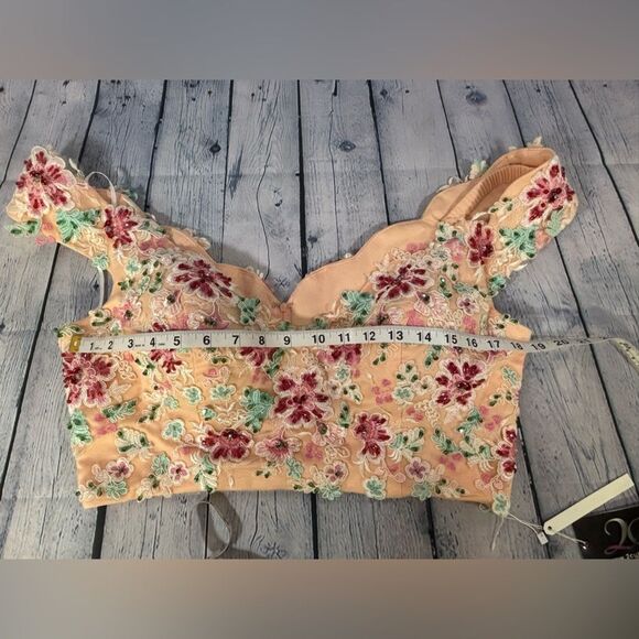 NWT 2 CUTE J Michaels Blush Peach Tulle Two Piece Formal Prom Wedding Dress 16 - Picture 12 of 16